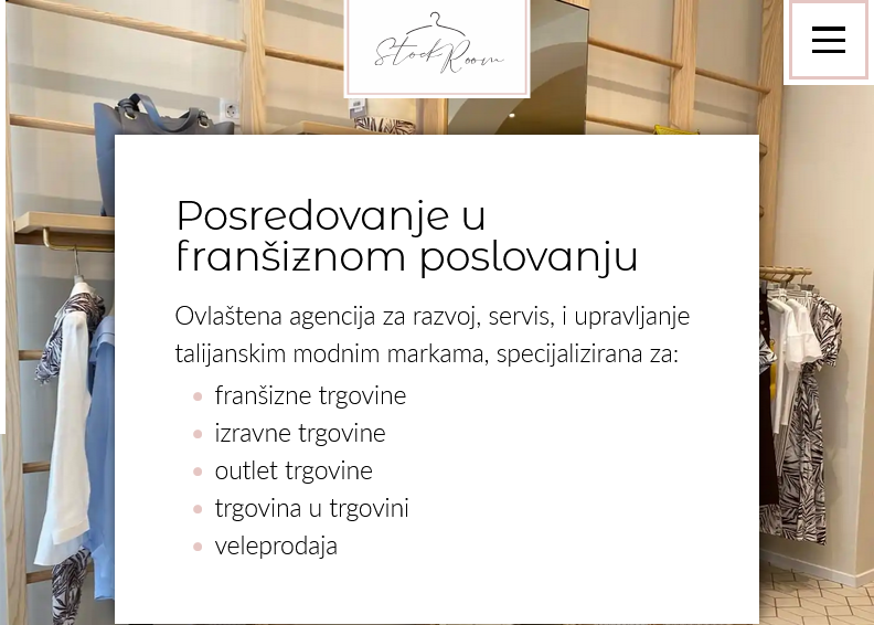 Screenshot for main page of domain stock-room.hr